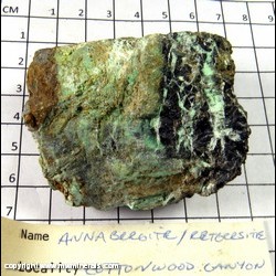 Mineral Specimen: Annabergite, Retegersite from Cottonwood Canyon, Churchill Co., Nevada