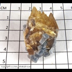 Mineral Specimen: Celestine on Double Terminated Calcite from Pugh Quarry, Custar, Wood Co,  Ohio