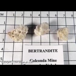 Mineral Specimen: Bertrandite – 3 specimens from Golconda, Governador Valadares, Minas Gerais, Brazil