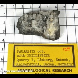 Mineral Specimen: Faujasite, Philipsite from Quarry I, Sasbach am Kaiserstuhl, Emmendingen, Freiburg, Baden-Wurttemberg, Germany