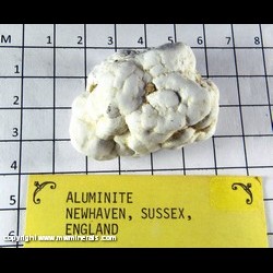 Mineral Specimen: Aluminite (powdery) from Newhaven, Lewes, East Sussex, England
