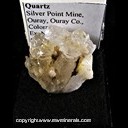 Mineral Specimen: Quartz from Silver Point Mine, Ouray, Ouray Co., Colorado, Ex. Norm Woods