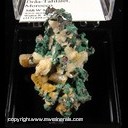 Mineral Specimen: Malachite and Cuprite on Copper with Barite from Oumjrane,  Alnif Cercle, Tinghir, Draa-Tafilalet, Morocco