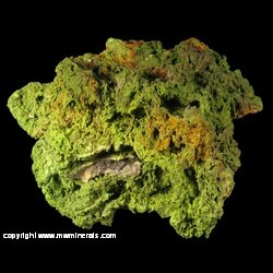 Mineral Specimen: Duftite-Mottramite Series on Wulfenite from Tsumeb, Namibia