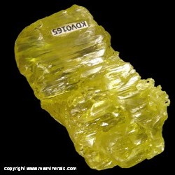 Mineral Specimen: Sulfur with minor Calcite from Maybee Quarry, Maybee, Monroe Co., Michigan