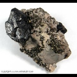 Mineral Specimen: Sphalerite, Chalcopyrite, Dolomite, Druze Quartz, Calcite from Picher Field, Tri-State District, Ottawa Co., Oklahoma