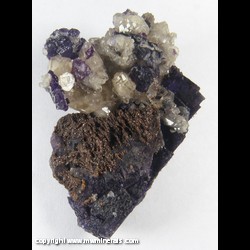 Mineral Specimen: Fluorite, Calcite, Sphalerite from Hill-Ledford Mine, Hardin Co., Illinois